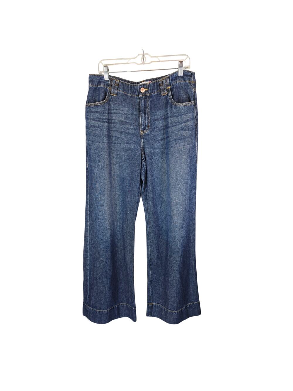 Cabi Jeans Beau High Rise Wide Leg Light Whiskering Distressing Women's Jeans 12